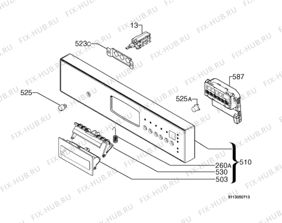 Взрыв-схема посудомоечной машины Novamatic GS927ISIL - Схема узла Command panel 037